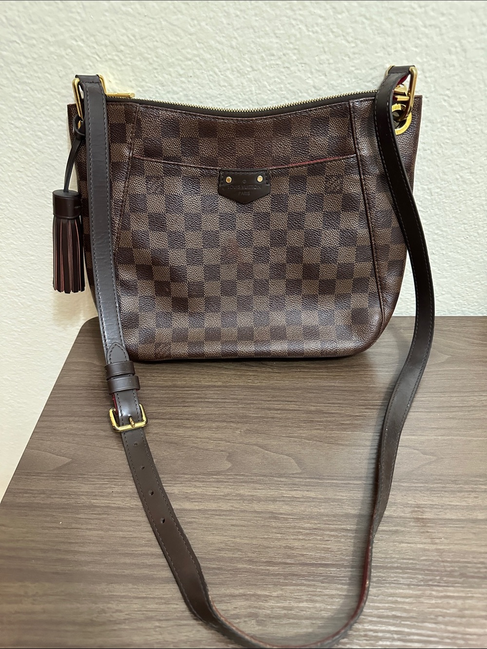 Louis Vuitton Brown Damier Ebene Crossbody with Tassel